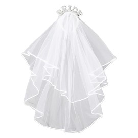 Pearl Bridal Headband with Veil, Glittery Pearl Bird Tiara Veil Bridal Headpiece Bridal Shower Gift for Bride Wedding Hen Night Accessories Decorations One Size