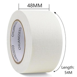 CHUANGSEED 3-Pack White Masking Tape General Purpose Beige Painters Tape 1.88 inch x 60 Yards for Basic Painting, Home, Office, School Stationery, Arts, Crafts and Decoration(White)