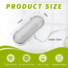 Tea Filter, Stainless Steel Capsule Art Tea Filter, Spice, Fine-Pored Tea Filter with Chain, Tea Out for Spice, Spice Strainer, Spice Filter, Strainer Ball for Teapots