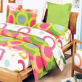Blancho Bedding - [Rhythm of Colors] 100% Cotton 3PC Mini Comforter Cover/Duvet Cover Set (Queen Size)