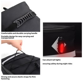 Bicycle Carrier Bag, 15L 33 x 22 x 18 cm Large Capacity Rear Bicycle Bag Waterproof Reflective Strips Electric Bicycle Saddle Bag Bicycle Boot Back Seat Bag for MTB Cycling Outdoor