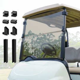 CartClan Golf Cart Foldable Tinted Windshield Suitable for 2018-UP EZGO RXV Golf Cart, RXV Folding Windshield Replacement with Windshield Clips, PC UV Resistant