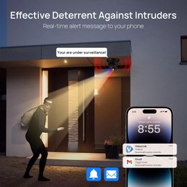 4K 8MP Full Color PoE IP Camera Active Deterrence (red/Blue LED, Siren), 4K PoE Camera Turret with Human/Vehicle Detection,98ft Night Color Vision F1.0,MicroSD 256GB, 2-Way Audio, Blue Iris,NDAA,Black