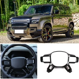 Unbranded ABS Glossy Black Steering Wheel Trim Cover For Land Rover Defender 110 2020-2023