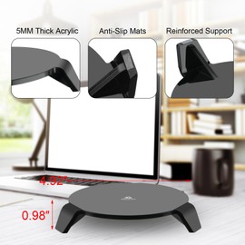 TXEsign Desktop Speaker Stand for Homepod 1st Gen & 2nd Gen Speaker, Acrylic Table Stand Speaker Holder for Homepod Speaker Mount Anti-Slip Base (Black)