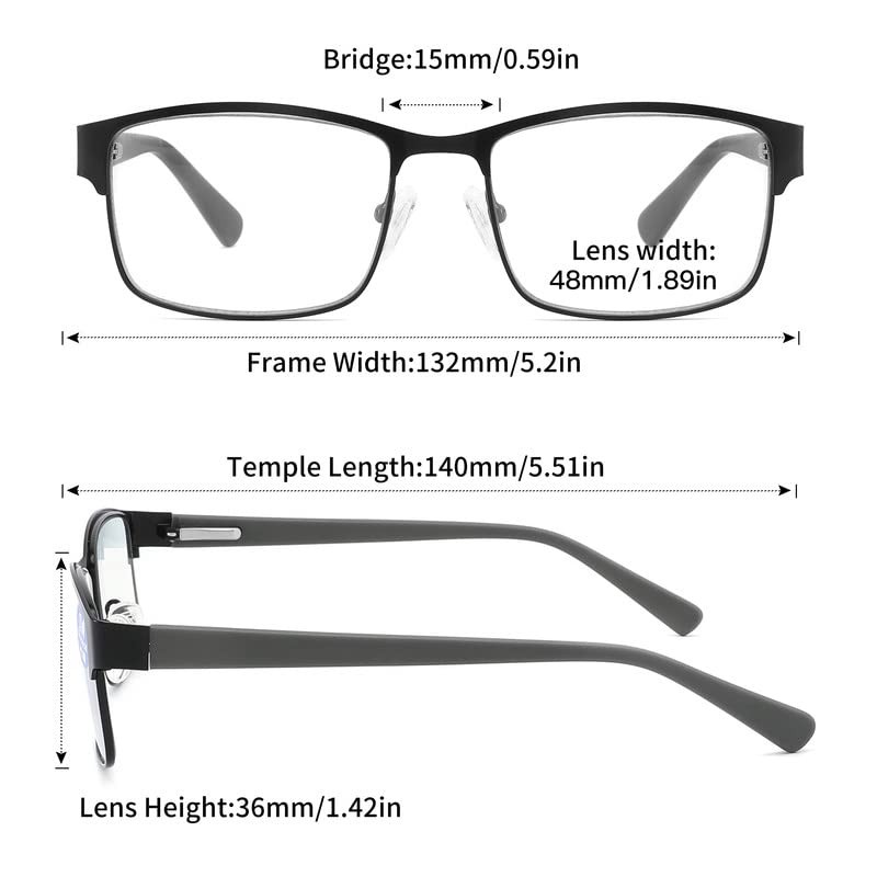 AIKLLY Reading Glasses for Men - 3 Pack Blue Light