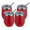 MEWAY 12oz/4 Pack Wine Tumbler Glasses with Lid - Stemless