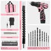 COMOWARE Pink Cordless Drill Set for Women, 12V Lightweight Electric