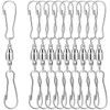 TecUnite 10 Pack Swivel Hooks Clips Smooth Spinning Dual Clip