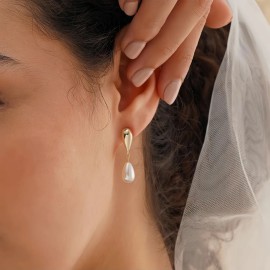 Pendientes De Perlas, Exquisito Regalo De Novia Para Mujer.