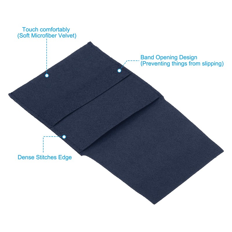 PATIKIL 8x8cm Jewelry Pouches with Band, 16 Pack Microfiber Portable