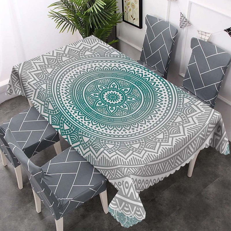 Walmsco Tablecloth Gradient Mandala Pattern Decor For Dining Room Kitchen
