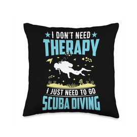 Divers Scuba Diving Mask Snorkel Fins for Men And Women Tee Throw Pillow