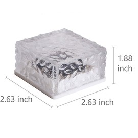 Epicgadget Solar Ice Cube Shaped Light, 2.8x2.8x2 inch Ice Cube Shaped Warm White Outdoor Solar Garden Decorative Lights for Walkway Pathway Backyard Christmas Decoration Parties (8 PCS)