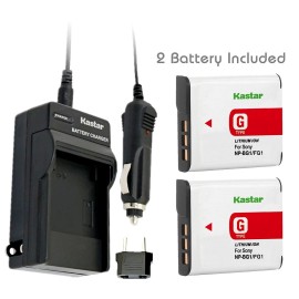 Kastar NP-BG1/FG1 Battery & Charger for Sony CyberShot DSC-W80 DSC-W90 DSC-H10 DSC-H20  - 1 Battery