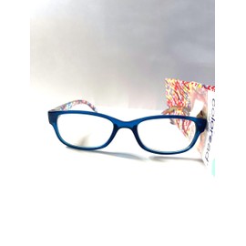 Foster Grant colored reading glasses, Makayla blue printed temples +1.25