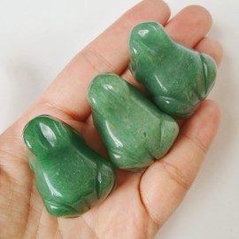 "N/A" 1 Pcs Natural Green Aventurine Frog Crystals and Healing Stone Figurines,1.5 Inches Hand Carved Pocket Animal Room Decor Gemstone
