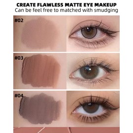 Liquid Matte Glitter Eye Shadow, Shimmer Matte Liquid EyeShadow Kit - 3 Pieces High Pigmented Velvet Cream Eyeshadow Eyeliner Stick, Quick Drying Long Lasting Create Multi Dimensional Korean Eye