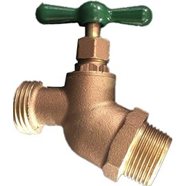 EZ-FLUID PLUMBING 1/2" MIP X 3/4" MHT Male Hose Threaded Hose Connector Hose Bib,Heavy Duty Brass No-Kink Hose Bibb Water Faucet,Outdoor Garden Hoses Spigot Shut Off Valve Hose Facuet Bibs (1 Pack)