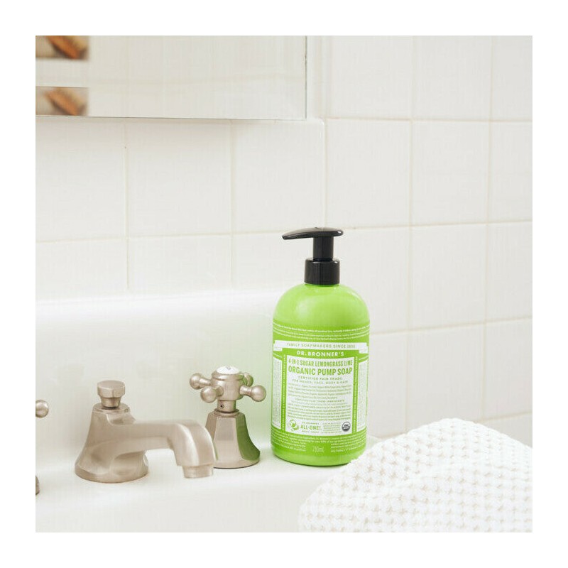 Dr Bronner's 4-In-1 Organic Sugar Soap - Lemongrass Lime, 710ml