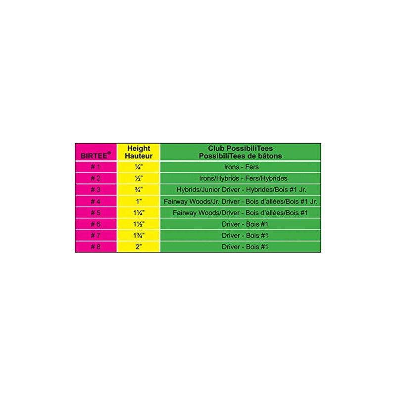 BirTee Pro Golf Tees - Size #6 (1 1/2") Individual