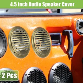 A ABSOPRO 4.5 Inch Speaker Grill Cover Round with Screws in Bronze - Pack of 2