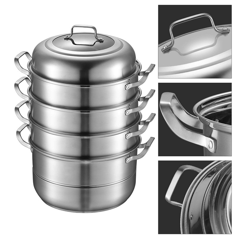 AngelcityCC 5 Tier Layer Stainless Steel Steamer Pot For Cooking