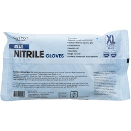 ForPro Professional Collection Disposable Nitrile Gloves, Chemical Resistant, Powder-Free, Latex-Free, Non-Sterile, Food Safe, 4 Mil, Blue, X-Large, 30-Count