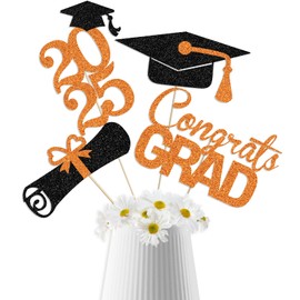 Orange Black Graduation Centerpieces for Tables 2025 Graduation Decorations Class of 2025 Graduation Table Decorations Graduation Party Centerpieces for Tables 2025 Graduation Party Decorations