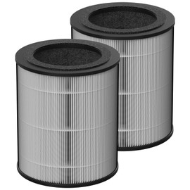 Allisfresh JF100 True HEPA Filter Replacement Compatible with JF100 Air Purifier, Compare to Part #JF100-RF, 3-Stage Filtration System with Activated Carbon Filter, 2 Pack