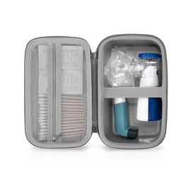 stukcaze Asthma Inhaler Case Portable Nebulizer and Spacer Storage for All Models of Inhalers - Travel Carrying Case for Masks, Inhaler Holder (TRANSPARENT)