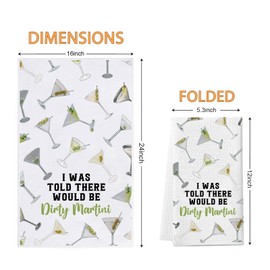 WCGXKO Dirty Martini Gift I was Told There Would Be Dirty Martini Kitchen Towel Martini Cocktail Themed Gift (Dirty Towel CA)