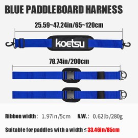 KOETSU Paddle Board Wide Straps, Blue Yellow Orange Adjustable SUP Straps, Padded Straps with Hook Accessories, for Kayak/Paddle Board/Surfboard Straps (Blue)