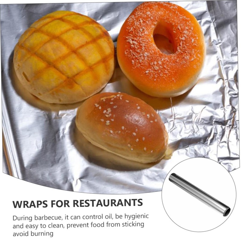 Mobestech 4rolls Aluminum Foil Wrap Double-Sided Heat Resistant for Baking