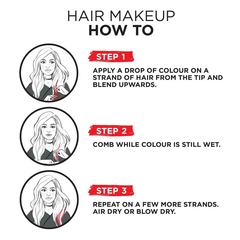Colorista Hair Makeup Temporary Blonde Hair Colour, Red