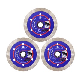 BRSCHNITT 75 mm / 3 inch Diamond Ceramic Cutting Disc - 3pcs 3" Diamond Tile Blade for Ceramic Tile Porcelain Tile Marble Arbor 3/8''(10mm)