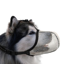 JOYPAWS Dog Muzzle, Breathable Soft Muzzle for Extra Large Dogs to Anti & Prevent Barking Biting Chewing, Reflective & Adjustable Basket Muzzle with Air Mesh for German Shepherd Beige XXL
