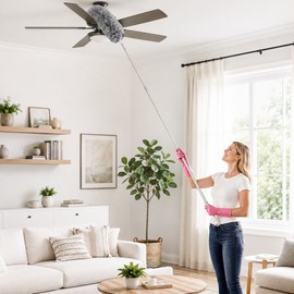Extendable Microfiber Duster for High Cleaning – 60.63-Inch Bendable Washable Duster for Fans, Ceilings & Furniture