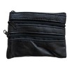 Lorenz Small Black Leather 4 Zip Coin Purse with Key
