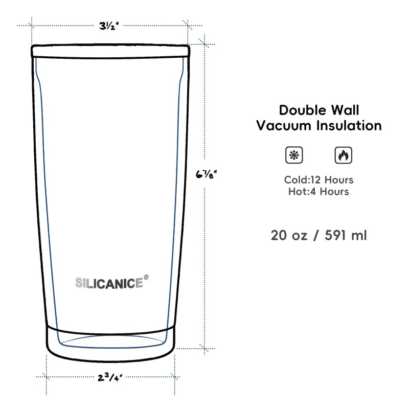 20oz Insulated Tumbler - Coffee Cup With Splash Resistant Detachable