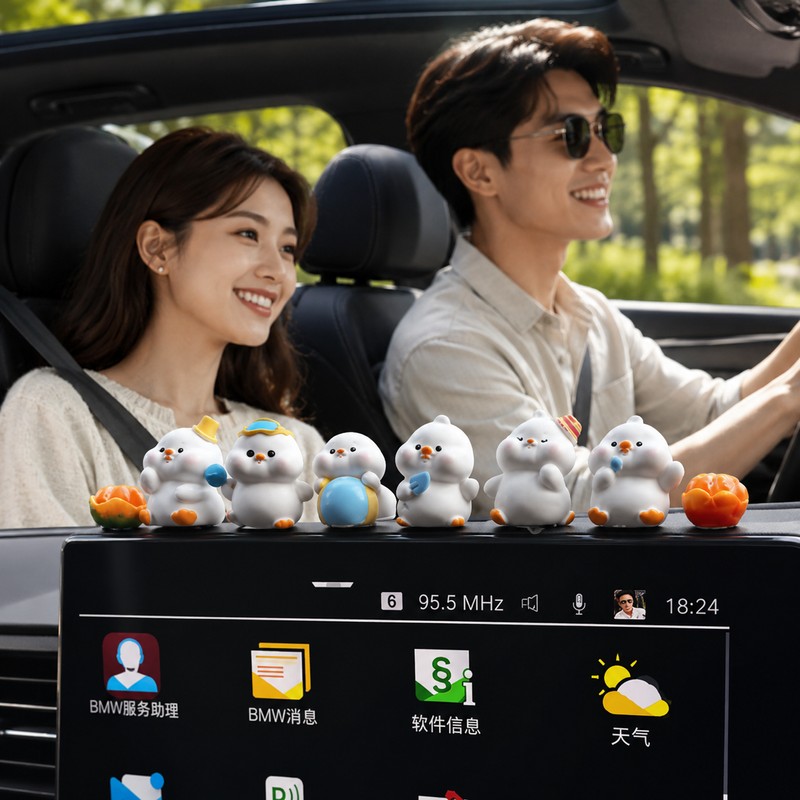 Cute Bunny Car Dashboard Decor Set for Center Console –