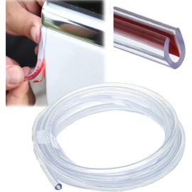 Protectores de Borde de Puerta de Coche Transparentes, Protector de Sello de Goma de 4.9m Moldura de Borde en Forma de U Protección de Borde de Puerta de Coche Compatible con la Mayoría de los