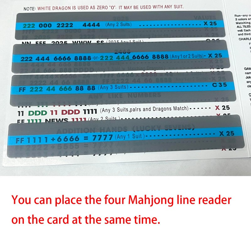 spansee 8 PCS Mah Jongg Line Reader, Mahjong Card Line