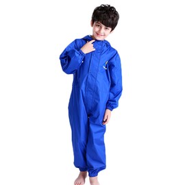 Kids Baby One Piece Rain Suit Waterproof Coverall with Hood Jumpsuit 6-7 Years