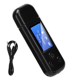 USB Bluetooth 5.0 Adapter Bluetooth Audio Receiver Transmitter with LCD Screen 3.5mm AUXBlack