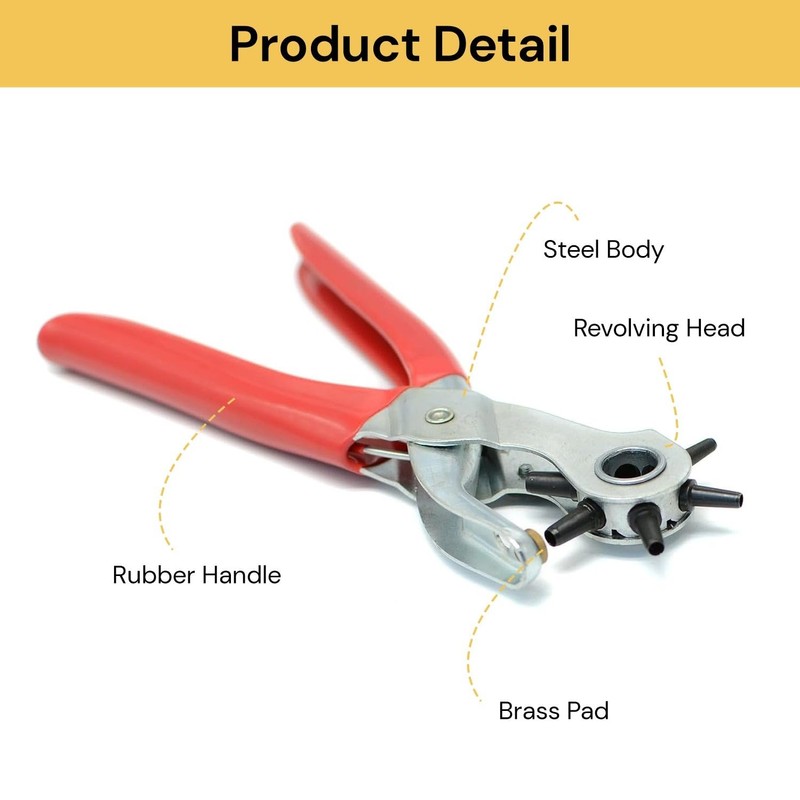 Spendeal Heavy Duty Leather Hole Punch Revolving Craft Puncher Hole