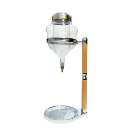 Nispira Ice Sake Wine Whisky Dispenser | Jug Cooler Decanter with Wooden Handle Borosilicate Glass Valve Opening, 1 Set