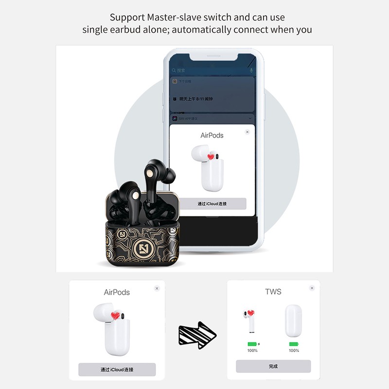 Graffiti Wireless Headphones Bluetooth 5.0 Earphone TWS HIFI In Ear