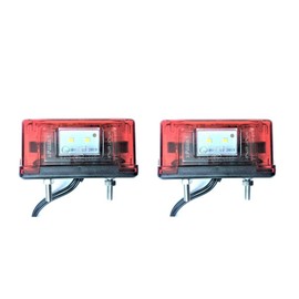 MelTruck® 2 x Red LED Number Plate Light Position Light 12 V 24 V for Truck Car Trailer E20