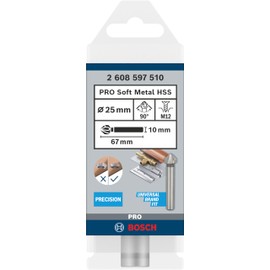 Bosch 1 x PRO Soft Metal HSS Countersink (for Aluminium, Non-Ferrous Metals, Diameter 25.0 mm, Professional Accessories Drill/Screwdriver)